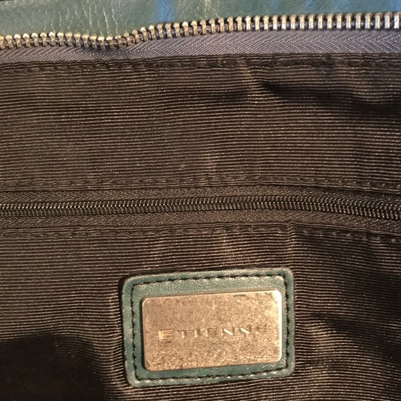 Etienne Aigner 100% Leather Slate Gray 90’s Satchel - Picture 4 of 8